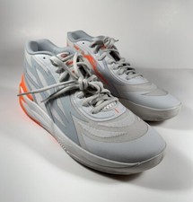 PUMA LaMelo Ball MB.02 Basketball Shoes Gray Orange Mens 12 NEW 378288-02 130