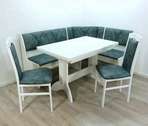 Truheneckbankgruppe 4 Tlg Eckbankgruppe Essgruppe Farbe Weiss Opal Vintage Ebay