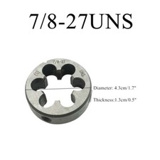 7/8”-27 UNS HSS Die  Machine Round Thread Die