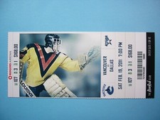 2010/11 VANCOUVER CANUCKS VS DALLAS STARS NHL HOCKEY TICKET STUB RICHARD BRODEUR