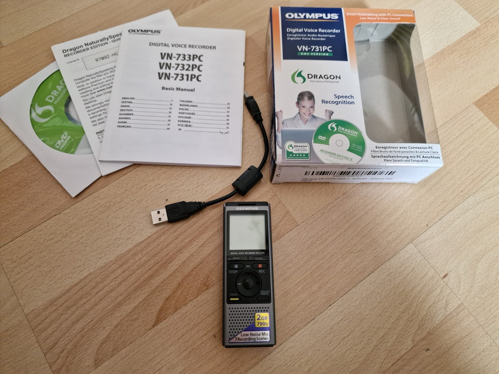 Olympus Digital Voice Recorder VN731PC Dictaphone 2GB 790 Hours USB eBay
