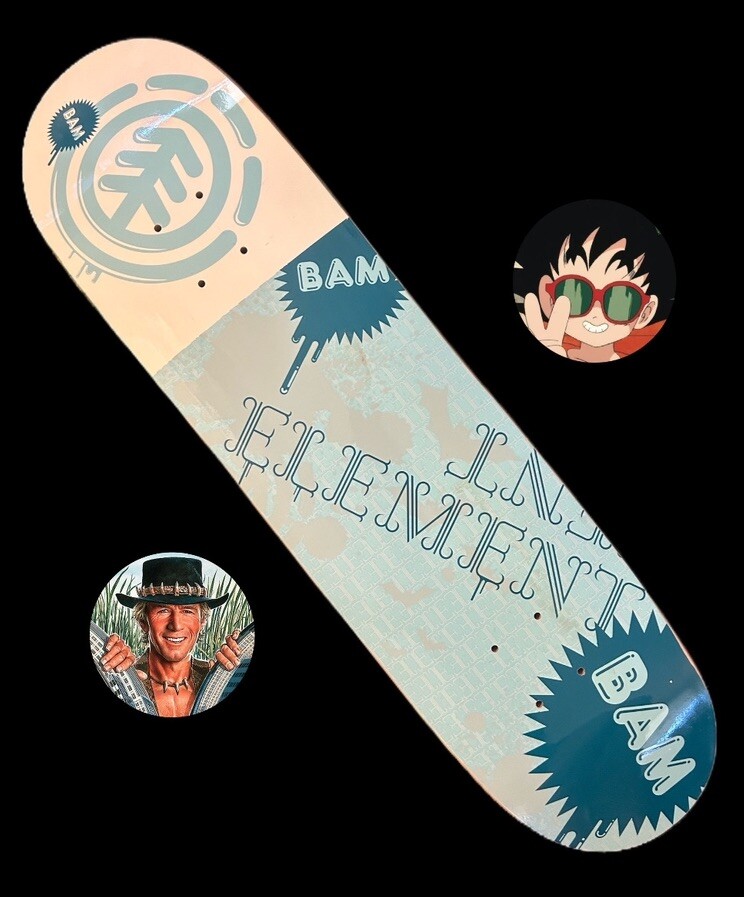 洋楽 MIKADO RARE Bam Margera Light Blue Element Skateboard Deck Bats CKY