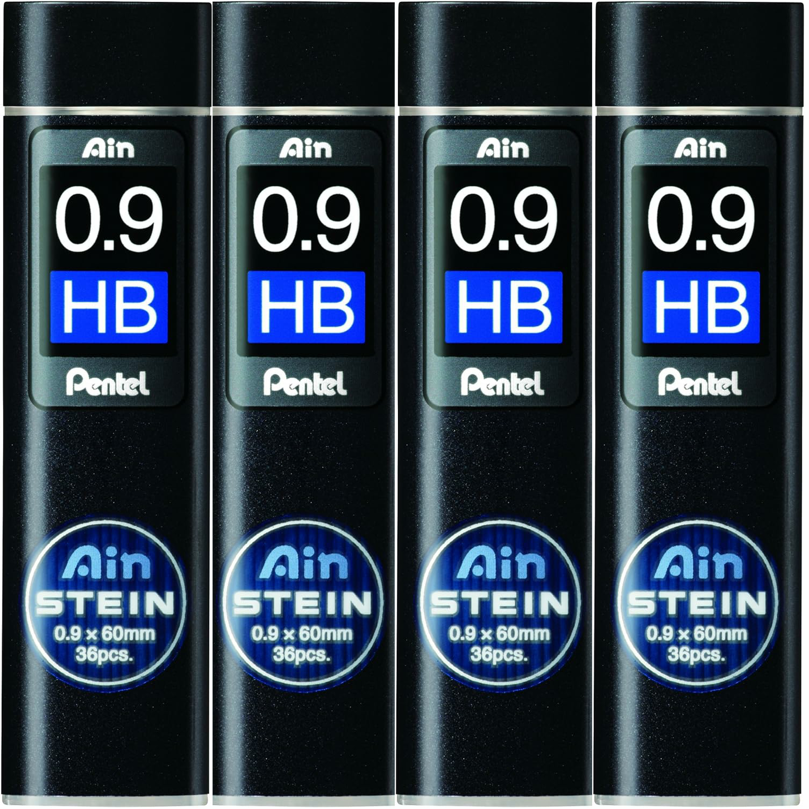 Pentel AIN Stein Mechanical Pencil Lead Refills - HB 0.9mm Pack of 4 (144 Leads)