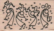 Kokopelli Band 2 3/4 x 1 3/4" Rubber Stamp, Music Stamp, Kokopelli Band Stamp