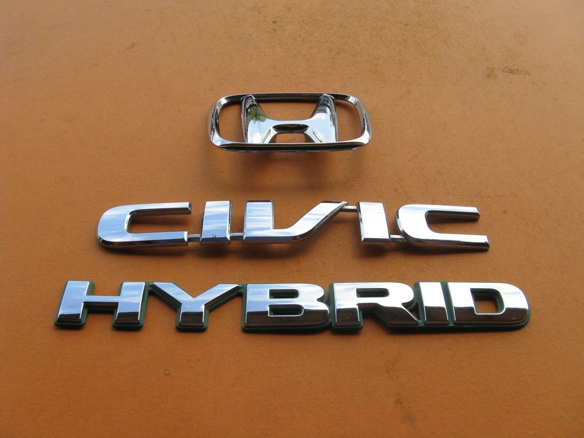 01 02 03 04 05 HONDA CIVIC HYBRID REAR LID EMBLEM LOGO BADGE SIGN
