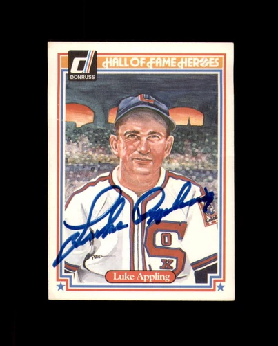 Luke Appling Signed 1983 Donruss Hall of Fame Heroes Chicago White Sox Autograph