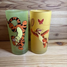 Disney Store Exclusive Tigger Drinking Glasses Tumbler x2 VGC