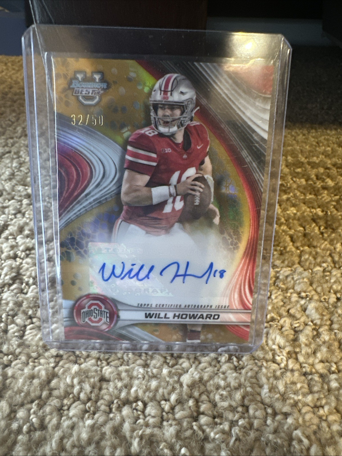 2024 Bowman Best University Will Howard Best of 2024 Auto Gold Refractor /50