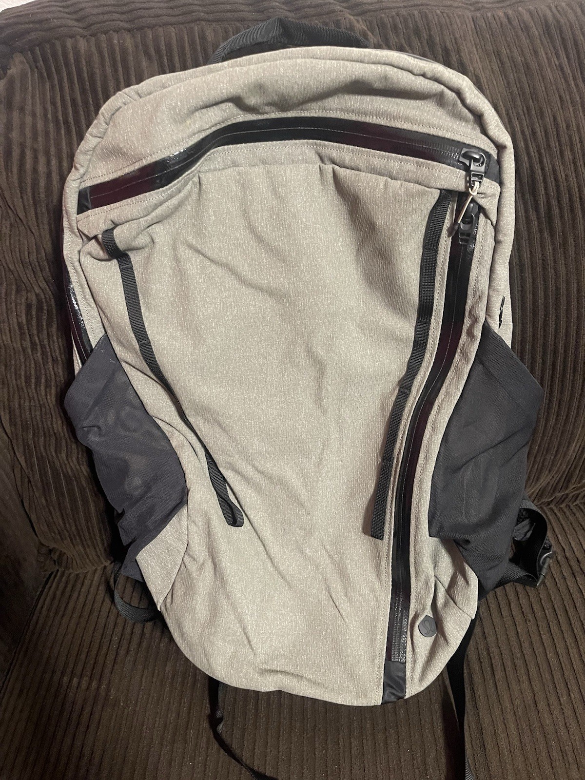 NWT Lululemon Double Zip Backpack 22L  Grey And Black Laptop Bag