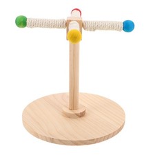 Parrot Rotating Stand Pole Bird Perch Toy Wood Perches Stands for inside