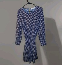 Loft Floral Belted Shirt Dress Womens Size Medium 34×38 Stretch Buttoned Sleeves