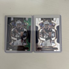 2025 Panini Select - Concourse Drake Maye #80 Black & Green Shock Prizm + Base
