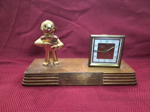 1958 Chrysler Mr Tech Desk Clock Master Technician 10yr Leadership Award