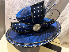 Ben Marc Intl *Dorinda Clark Cole-Rose Collection* N.Blue Church/Dress/Derby Hat