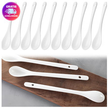 Porzellan Eierl&ouml;ffel Set 10 St&uuml;ck 12 cm f&uuml;r Eier Kaff