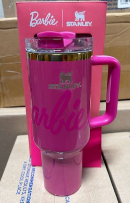 #ad Authentic Barbie x Stanley Icon Tumbler 40 oz Quencher Brand New Limited $50.00