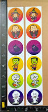 HALLOWEEN WITCH, BATS, FRANKY, MUMMY, GHOST - 12 BEAUTIFUL STICKERS BY 0TC BAT