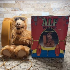 ALF Phone, 1988 Plush Corded Button Telephone. Vintage w/ Box UN-TESTED