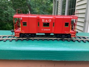 Overland Brass Baltimore &Ohio Bay Window Caboose, 2 Rail O Scale