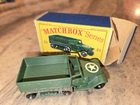 VTG MATCHBOX LESNEY 49 ARMY HALF TRUCK  MARK III ORG BOX TOP SHELF VIEW PHOTOS