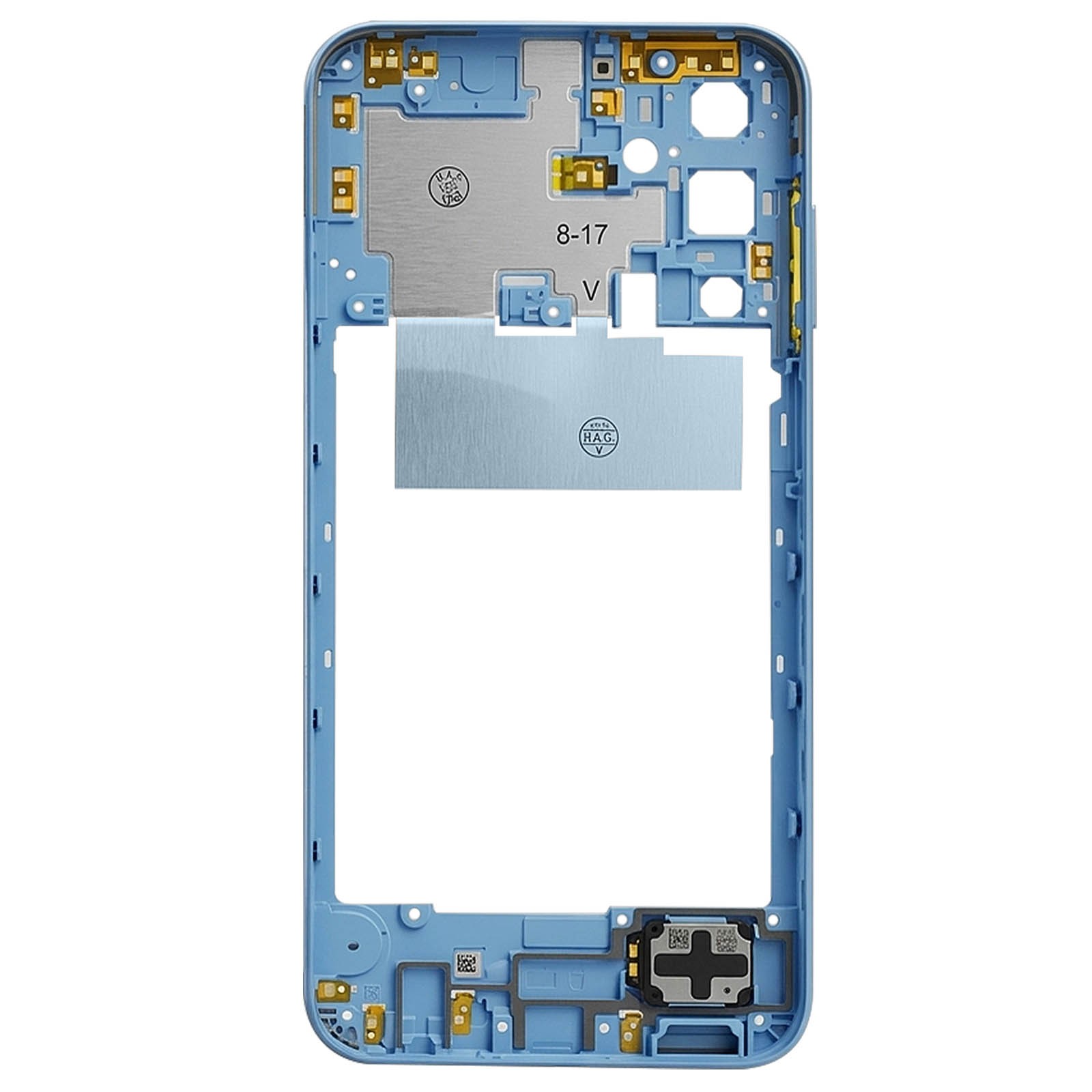 Châssis central Clappio de qualité supérieure pour Galaxy A15 5G bleu