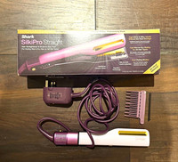 Shark SilkPro Straight Hair Straightener/Flat Iron w/ Attachments Purple/White
