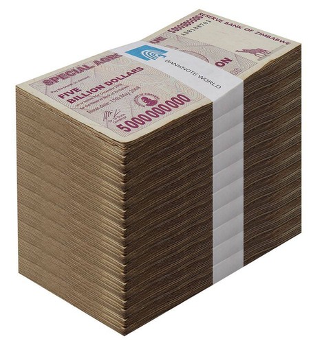 Zimbabwe 5 miliardi di dollari assegno speciale agro, 2008, P-61 usato x 1000 pezzi mattone - Foto 1 di 4