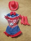 VTG Barbie Fashion #15858 WESTERN DENIM OUTFIT Dress Hat Boots 1996 Mattel