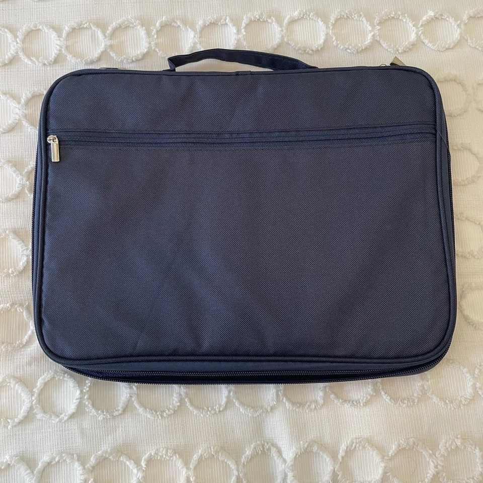 Estuche de Transporte para Tablet Laptop Paisley/Azul 13” X9” Mango, Muchas Áreas de Almacenamiento Foto 2 de 4