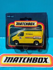 1989 MATCHBOX FORD TRANSIT VAN #60 YELLOW HEAVY DUTY RYDER SHORT CARD RARE MB165
