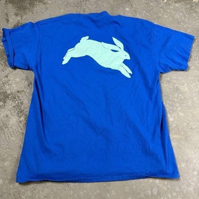 Harry Styles Crew T Shirt Love On Tour Blue Rabbit Graphic Back XL