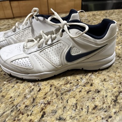 Nike T-Lite 3 Leather Triple White/Navy Men s 11 Great Condition Cpix