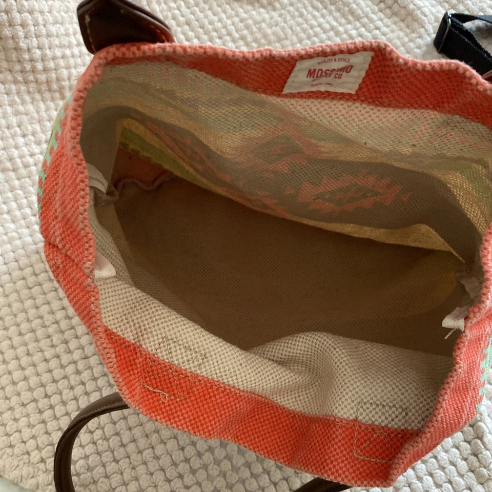 Bolso de Mano Grande de Lona Diseño Azteca Foto 4 de 4