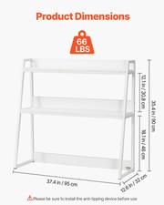 Scaffale da Scrivania in Legno Bianco, Libreria a 2 Ripiani, Organizer