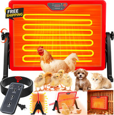 Chicken Coop Heater Brooder Plate Double Sided Thermostat Timer UL Compliant