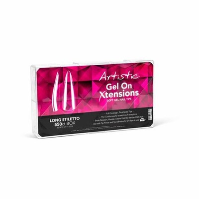Artistic Nail Design Gel On Xtensions, Long Stiletto, 550 Ct