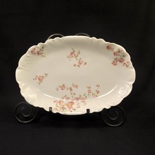 CFH/GDM Haviland Limoges 11" X 7" Platter Tray Pink Floral Embossed 1891-1900