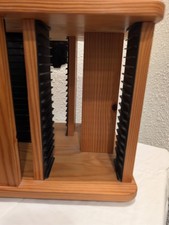 Vtg Wood 72 CD Spinner Rack Rotating Countertop Storage Compact Holder Carousel