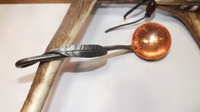 Hand forged 7'' copper coffee scoop ladle