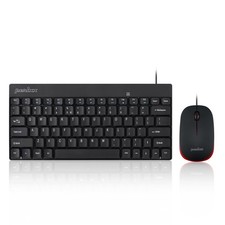 Perixx PERIDUO-212 Wired Mini Keyboard and Mouse Set, USB Connection, Black, ...