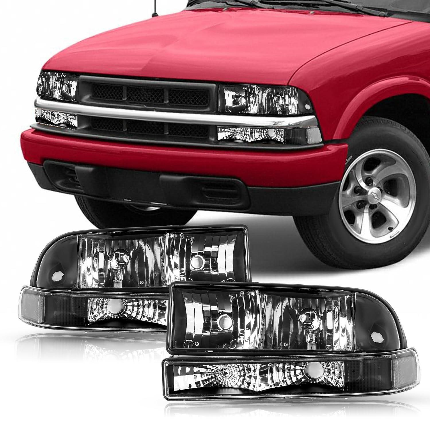 Headlight Assembly Halogen for Chevy Blazer 1998 2005 S10 1998 2004 LH RH