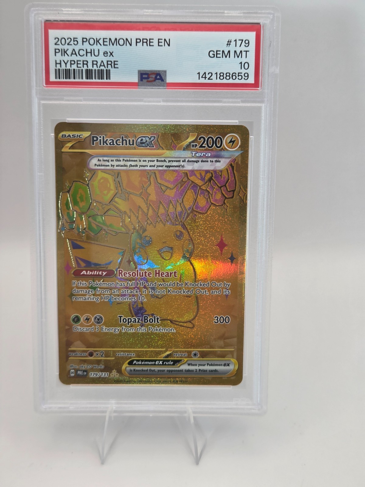 Pikachu ex 179/131 Sv: Prismatic Evolutions Holo PSA 10 view 2