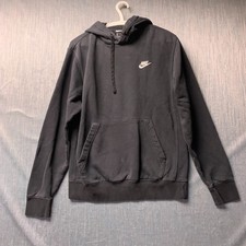Nike Men's Hoodie Size S Black Fleece Lining Pullover Cotton Blend