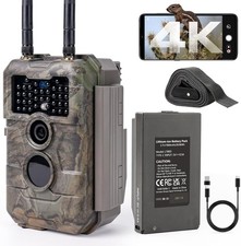 4K Wildlife Trail Camera 64MP WiFi Bluetooth Camo Night Vision Waterproof
