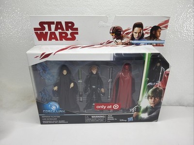 Target Exclusive Star Wars ''Force Link'' 3-Pack'' Luke Jedi, Emperor, Royal Guard