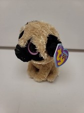 Ty Beanie Boos Pugsly the Pug dog 6" 18cm Rare 1st Gen. Purple Mint Tags