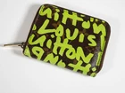 Auth LOUIS VUITTON M93709 Zippy Coin Purse Monogram Graffiti Neon Green Wallet