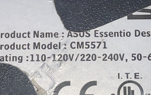 ASUS Essentio Desktop CM5571 Intel Pentium Parts only - Picture 9 of 11
