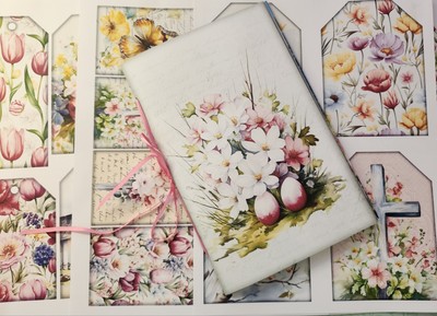 Junk Journal Booklet ''EASTER BLESSINGS'' HANDMADE Easter Spring Scripture 9''x6'' 