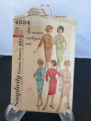 Vintage 1960’s Simplicity #4554 Four Season Cardigan Suit Pattern 